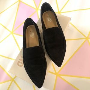 Suede Pointy Loafers
